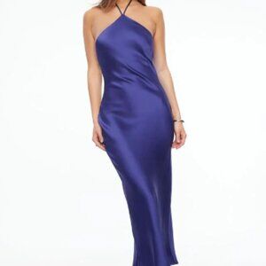 Halter Satin Maxi Dress